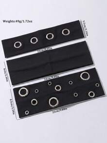 3pcs/Set Fashion Punk Gothic Style Hairbands, Soft Non-Slip Elastic Eyelet Hollow Out Beach, Holiday Headbands, Elastic Yoga Sports Hairbands, Versatile For Daily Wear And Multiple Occasions - 黑色 - 查看 8