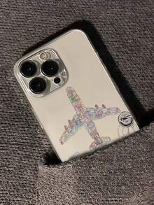 飛機彩繪鏤空透明彩繪極簡時尚創意防摔手機殼，適用於 Ip 17/Ip 17pro/Ip 17promax/ IP16/11/16pro/16plus/16promax/16e/15Promax/13/14/12/XS/XR/7G/8P，適用於 Galaxy S25/S25PLUS/S25 Ultra/A16/A36/A26/A56/A50/A12/A32/A52/A72/A51/A21S/A13/A14/S24/S24PLUS/S24Ultra/S20/S23/S22/A53/S20FE/S21 防摔手機保護殼 - 彩色 - 查看 4