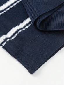 Balabala Kids Knit Sweater Soft Pullover Top Matching Family Style Comfortable Autumn Winter Wear - Blue and White - View 8