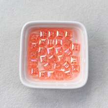 72pcs AB Color Faceted Sugar Cube Acrylic Beads, Iridescent Multi-Cut Square Straight Hole Beads For Diy Bracelets Keychains Handmade Craft Supplies - Multicolor - View 6