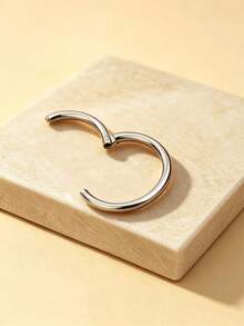 1pc High-Grade Nose Ring, Nose Septum Earring, 16G 1.2MM Thick Shaft, Fashion Piercing Jewelry - Silver - View 29