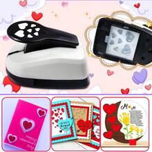 Perforadora de papel con 7 corazones, herramienta de corte con forma de corazón de 2 pulgadas 48mm, portátil, adecuada para manualidades de papel, tarjetas, scrapbooking, diarios y estudiantes - Perforadora de 7 corazones - Ver 5
