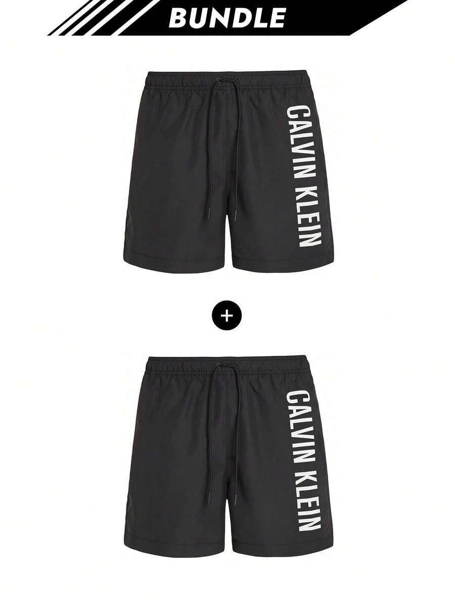 Calvin Klein [Bundle] Vår-sommar 2025-kollektion Herrbadshorts Svart X 2 - Svart + Svart - Visa 1