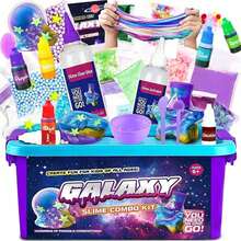 1 Box Slime Kit, Magic Galaxy Slime Making Set, Includes Magic Stickers, Can Make Cream Slime, Dark Powder Can Make Glitter And Galaxy Slime, Stress Relief Toy, Fun Gift, Suitable For Boys And Girls 3 Years And Older - Multicolor - View 9