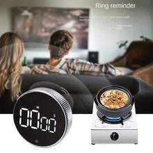 SOKANY Multifunctional Round Timer, Supports Countdown/Count Up, Powered By 3 AAA Batteries, Large LED Display, 3 Mute Modes, Rotatable, Magnetic, Compact. Suitable For Cooking, Baking, Classroom, Learning And Sports. - Silver - View 3