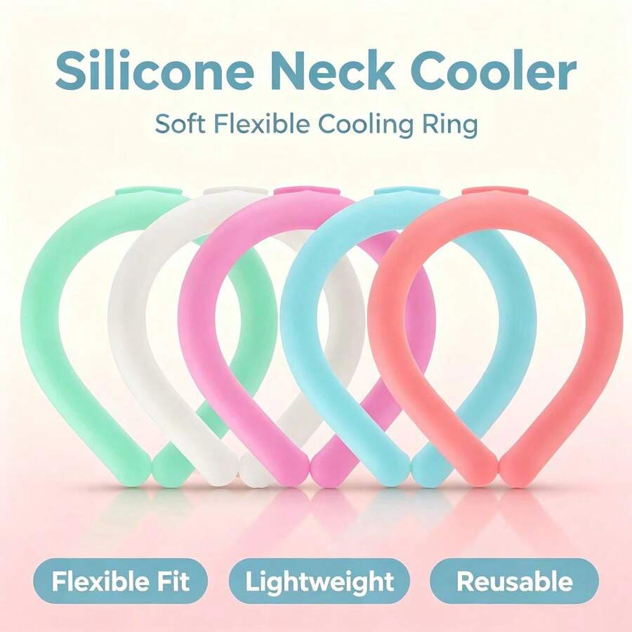 18℃ Cooling Neck Ring, Adult Reusable Ice Neck Cooler, Summer Heat Relief Neck Ice Pack, Silicone Cold Neck Collar - Multicolor - View 1