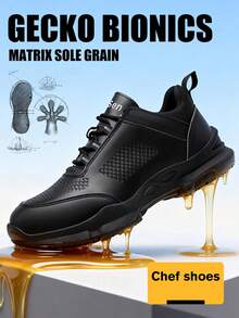 Men's Chef Shoes,Lightweight Breathable Kitchen Shoes,Easy-To-Clean,Wear-Resistant Men's Work Shoes,For Food Factories,Hotels,Kitchen Back-Of-House - Black - View 5