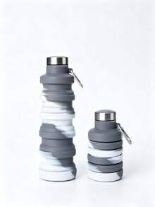 Daily Use Silicone Folding Water Cup With Screw Lid, Sports Outdoor Portable Collapsible Water Bottle - Multicolor - View 12