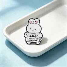 1Pc Cute 404 Error Animal Enamel Pin Funny Cartoon Black Cat Bunny Duck Brooches For Programmers Backpack Clothes Decor Daily Jewelry Gift - Multicolor - View 2