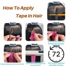 Kercsityn Hot Pink Mini Tape In Hair Extensions Human Hair Invisible Long Diy Hair Extensions Tape Ins Straight Pink Real Hair For Party - Multicolor - View 8