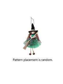 Halloween Witch Pendant Ornament, Soft Fabric Witch Doll With Pointed Hat And Broom, Halloween Party Supplies, Home Decor, Tree Hanging Decoration, Spooky Halloween Decoration - A - View 12