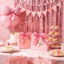10 piezas de bolsas de regalo impresas en rosa, adecuadas para bodas, fiestas de cumpleaños, eventos empresariales y embalaje de regalos - Bolsas de embalaje - Ver 3