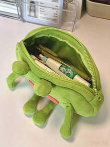 Plush Frog Pencil Case, Cartoon 3D Frog Shaped Large Capacity Stationery Storage Bag, Ins Style Unique Pencil Box, Suitable For B, First Day Of School - Multicolor - View 4