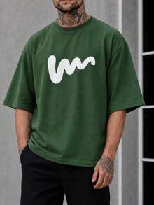 Plus Size Men's Round Neck Short Sleeve T-Shirt, Simple And Fashionable, Suitable For Summer Wear - Green - View 2