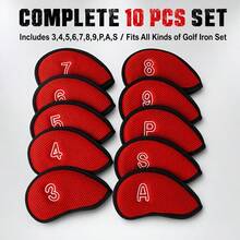 Golf Iron Club Head Covers, Protective Sleeve, Mesh Fabric Wear-Resistant, Thermal Lining, Protects Golf Iron Heads From Scratches, Simple Classic Style - Multicolor - View 8