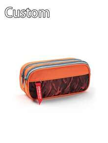 Personalized Double-Layer Pencil Case, Customizable Text Stationery Storage Pouch With Name, Large Capacity Pencil Box For School And Office, Back To School - Multicolor - View 14