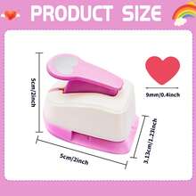 3/8 Inch 8mm Heart Paper Hole Puncher Cutter Tool Daily Fashion Heart Shape 3/8 Inch 8mm DIY Portable Suitable For Paper Crafts Cardmaking Scrapbooking For Journaling For Student For Binder For Nail Art - 3/8 Inch 8mm Heart Puncher - View 3