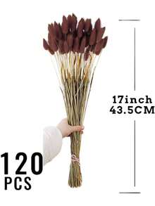 120支人造藍色兔尾草，適用於花瓶裝飾、波希米亞風花藝、婚禮裝飾花 - 布朗 120 - 查看 3
