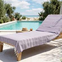 Simi Peshtemal, Turkish Peshtemal, 90x180 Cm Beach Peshtemal, Turkish Peshtemal, Fouta Towels - Purple - View 1