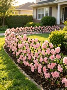 1pc Artificial Cherry Blossom Expandable Wooden Lattice Fence, Outdoor Privacy Protection Floral Screen, Decorative Fence With Artificial Hedge And Floral Concealment Function, Expandable Flower Rack, Suitable For Balcony, Patio And Outdoor, UV Resistant Fence, Privacy Screen, Suitable For Garden, Wedding Decoration Background, Home Garden Decoration - Multicolor - View 8