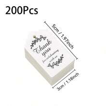 50/100/200/500个牛皮纸礼品标签，配麻绳，感谢标签，适用于婚礼、新娘送礼会、生日、派对、婚礼回礼、感恩节或其他特殊场合，礼品标签，礼盒标签，感谢卡，吊牌 - 彩色 - 查看 26