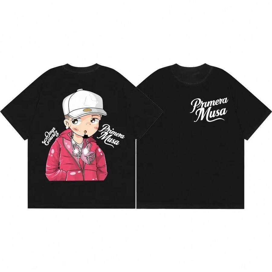 Rapper Omar Courtz Primera Musa Tour 2026 T Shirt High Quality Fashion Oversized T-Shirts Men Women Casual 100%Cotton T-Shirt - Black - View 1
