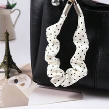 1pc Polka Dot Scrunchie Phone Lanyard With Metal Clasp, Fashionable Wrist Strap For Bags & Mobile Phones - Multicolor - View 1