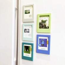 1pc/Set Magnetic Photo Frame, Reusable Magnetic Photo Wall For Instant Camera Photos, Suitable For Fridge, Office Desk, Whiteboard Decoration, Mini Desktop Photo Frame, Designed For Instant Camera Photos, Easily Display Your Precious Memories, Ins Style, Mini 3-Inch Magnetic Frame For Instant Camera Mini Photos, Fridge Magnet, Office & Kitchen Decor - Multicolor - View 7