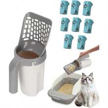 Large-Capacity Portable Cat Litter Scoop Holder, Detachable Sieve And Trash Can, Equipped With 120 Refill Bags (8 Boxes Of 15 Bags) - View 6