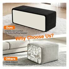 ATOMHOME Only Ottoman! Sofa Ottoman, Upholstered Corduroy Cloud Ottoman For Sofa Couches, Modern Boneless Ottoman Bench End Of Bed Bench, Oversized Sectional Sofa Footrest, Minimalist Rectangle Coffee Table For Living Room Bedroom Entryway, Room Deocr, Black - Black - View 8