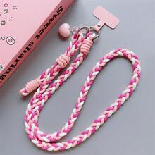 1pc Adjustable Woven Lanyard, Upgraded Version, Suitable For Outdoor Travel, Anti-Loss Phone Strap, Handmade Cute Phone Case Strap - Multicolor - View 8