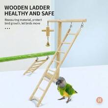 1pc 8-Step Bird Hanging Climbing Ladder, Bird Toy, Bird Climbing Ladder, Bird Supplies, Bird Cage Accessories, Bird Training Supplies, Accessories - Style A - View 9