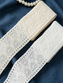 1 Yard Pita Renda Bordir Putih dengan Lubang Berongga untuk Motif Bunga, Aksesori Jahit DIY untuk Gaun, Rok, Tirai, Dekorasi Buatan Tangan - bilateral - View 4