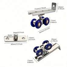 2Pcs Sliding Door Roller Hardware Slide Doors Pulley 4 Wheels Rail Track Home Room Wood Door Hanging Wheels Rail Track Pulley - 2-piece Wheel - View 6