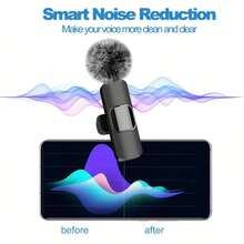 2 buah Mikrofon Lavalier Nirkabel USB Tipe-C Pasang dan Mainkan, Peredam Kebisingan Cerdas, Untuk iPhone 17/16/15, Ponsel Pintar Android, Kompatibel dengan Adaptor Lightning untuk iPhone, Laptop, Mikrofon Lavalier Nirkabel, Cocok untuk Vlog, Rapat, Pembelajaran, Perekaman Video Pendek, Streaming Langsung, Siaran Langsung - Meningkatkan Kualitas Audio - Hitam - View 6