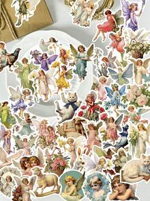 50pcs Oil Painting Stickers Waterproof Stickers For Laptop, Water Bottle, Phone, Tablet, Skateboard, Guitar, Refrigerator, Luggage, Scrapbook, Phone Case Decoration, Suitable For Home Decor, Birthday Party Gift, Holiday Gift - 50pcs - View 1