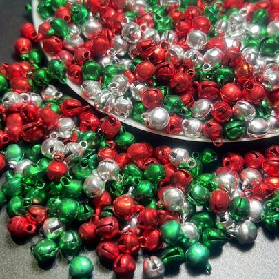 8mm Mini Jingle Bells Multiple Colors Cute Small Charms For Christmas Decor Bracelet Women Phone Chain DIY Jewelry