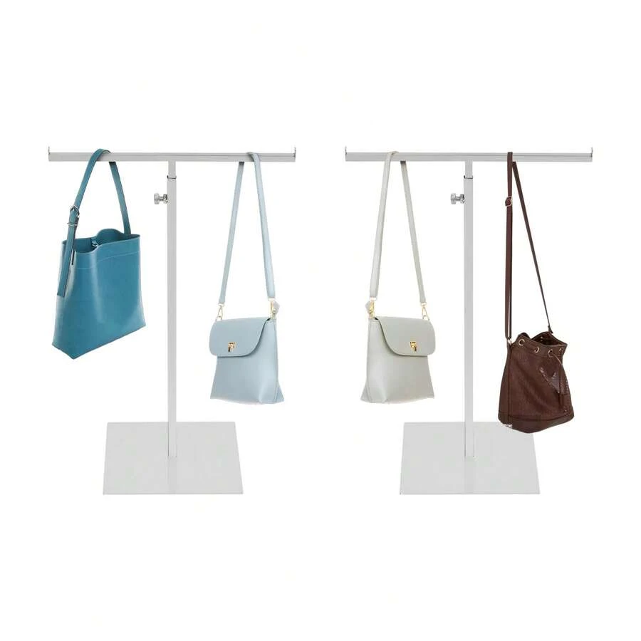 YUNRUX Handbag Stand, T-Shaped Adjustable Metal Handbag Holder, Handbag Rack With Two Hooks - 2pcs - View 1