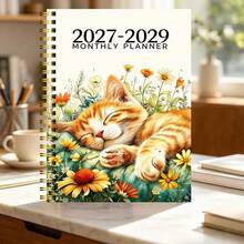 2027-2029 Monthly Customized Calendar/Planner - January 2027 To December 2029, 4-Year Monthly Customized Calendar, Cat Theme Cover Design Notebook, Annual Calendar Planner, Monthly Tabs, 48 Months - A - View 2