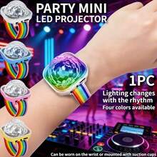 RGB Disco Wristband Light - Color-Changing LED, Vibrant Color Shifts, USB Rechargeable, Magic Ball RGB Colorful Light, Suitable For Party Decoration, Home Dancing, Karaoke, Birthday, Wedding Decoration, Family Gathering, Holiday Leisure Entertainment Atmosphere Light - Multicolor - View 1