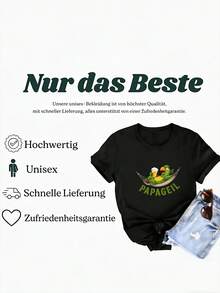 T-shirt oversize retrò Y2K per uomo e donna - Stampa pappagallo e birra, vestibilità ampia, adatta per tutto l'anno, lavabile in lavatrice, Ur Clothing - Indietro - Visualizzare 5