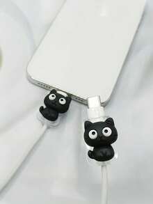 1pc/2pcs Cat Theme Charging Cable Protector, Suitable For Phone Charging Cables, Durable And Tear-Resistant, Perfect Gift For Christmas/New Year/Birthday, Smartphone Charger Accessory, Desktop Cable Organizer, Fun Cable Sleeve - Multicolor - View 7