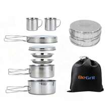 Camping Pots, Pans & Griddles - Silver 8 Pieces - View 2