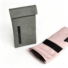 Minimalist Adhesive Style Discount Smoking Accessories Storage Bag, Portable ID Card & Lipstick Organizer, Sealed Travel Storage Pouch, Grey/Pink 2 Colors Available! Essential For Smokers! Holiday Gift! Valentine's Day Gift! - 1 - View 7