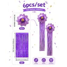 6 Peças Decorações de Cortina com Borlas de Girassol Dourado/Rosa/Vermelho/Roxo - Bola de Folha de Girassol de 21,5 Polegadas com Borla de 2m, Suprimentos de Festa de Luxo, Perfeito para Decoração de Festa de Aniversário, Festa de Princesa, Casamento, Ação de Graças, Dia dos Namorados, Eventos de Despedida de Solteira. - Cortina de chuva de flores - Visão 14