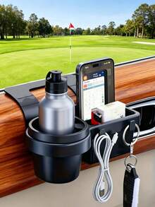 Multifunctional Car Storage Box With Cup Holder, Beverage Holder, Side Door Window Phone Slot And Hanging Storage Rack - Durable ABS Material, Easy Installation, Space-Saving Design - Multicolor - View 6