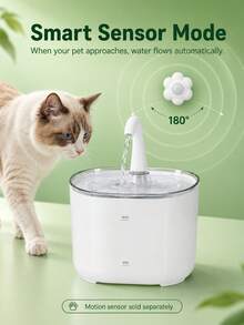 2.2L Cat Water Fountain, Automatic Quiet Filtered Water Dispenser, Suitable For Small And Medium Cats And Dogs, USB Style Without Adapter - Multicolor - View 9