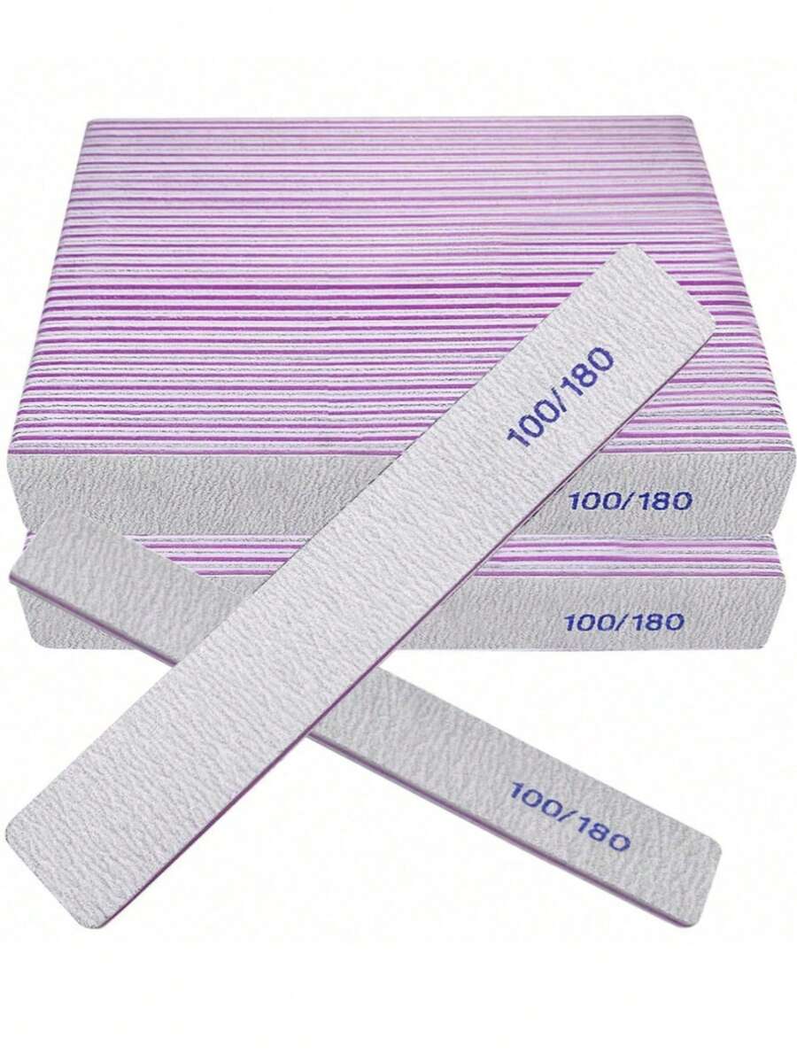 Professional Nail File, 180/100 Natural Nail File, Double-Sided Washable Fine Texture Nail File, Callus Remover, Polishing Block, Manicure Accessories Tool, Suitable For Home And Salon Use - Multicolor - View 1