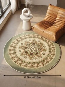 1pc Light Green Bohemian Style Living Room Rug, Suitable For Kitchen, Dining Room, Bedroom, Room Holiday Decor, Indoor/Outdoor, Office, Lobby, Anti-Slip Doormat, Bathroom Rug, Hallway, Study Gaming Area Rug - Light Green - View 13