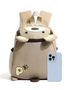 Nueva mochila con patrón de dibujos animados, adecuada como regalo para la temporada de vuelta a la escuela para niños y niñas - Caqui - Ver 3